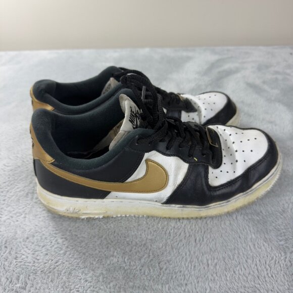 Nike Air Force 1 Low Black White Metallic Gold Men’s Size 9.5 US - CZ9189-001 - Picture 4 of 15